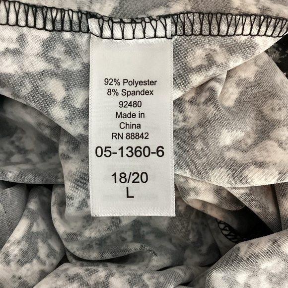 Ellos Madison Knit Dress Abstract Black White Print Size 18/20 - Picture 7 of 7